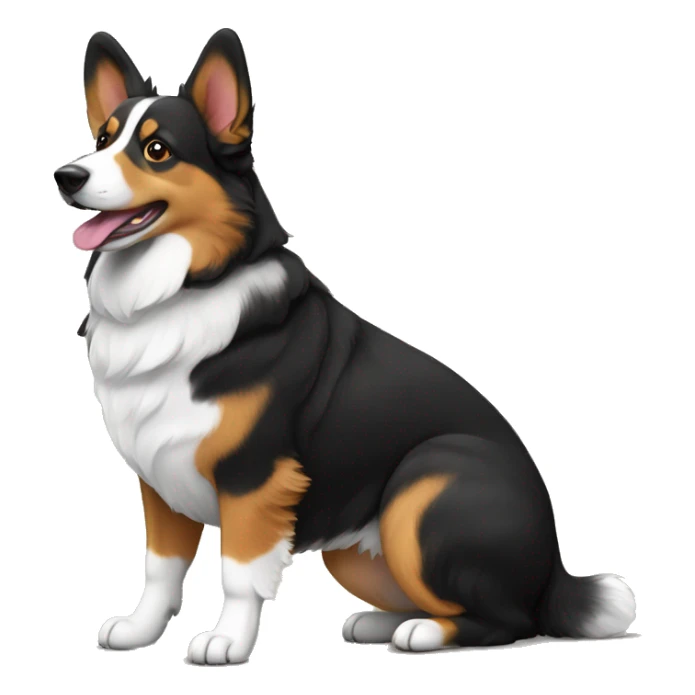 Black Tri color Australia shepherd and tri color corgi sticker