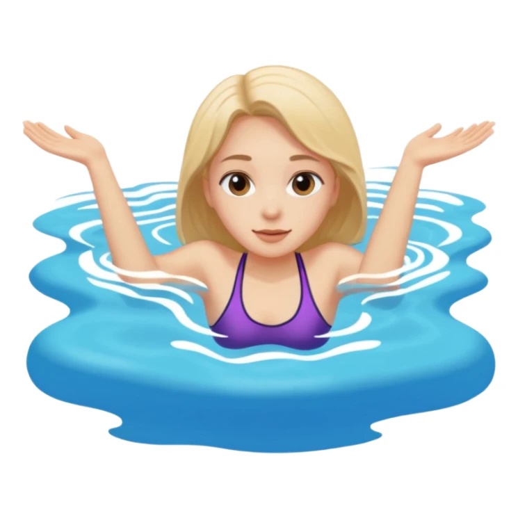 Girl in a pool swimming on her back sticker