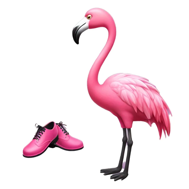 Pink flamingo with tap dancing shoes  sticker