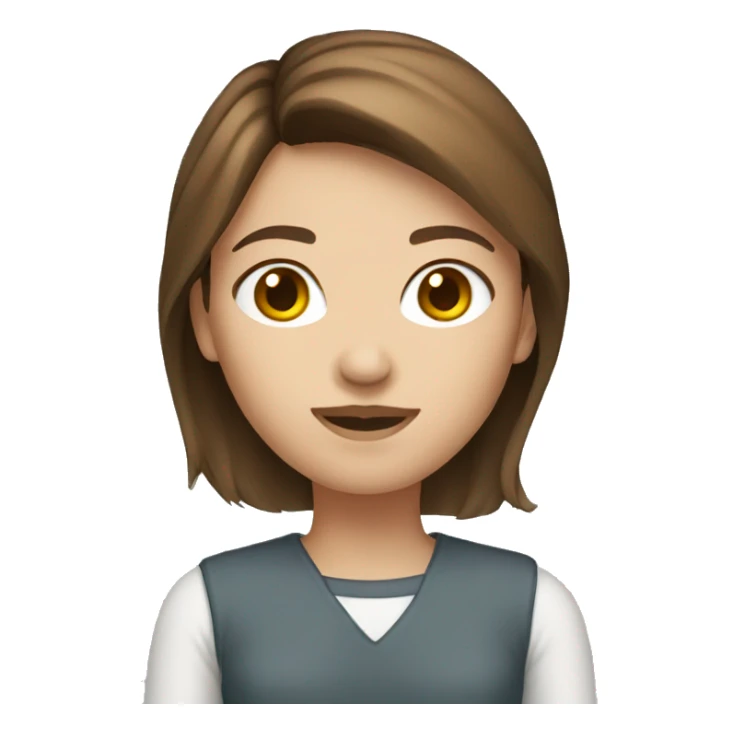 Brown hair fair skin female sticker