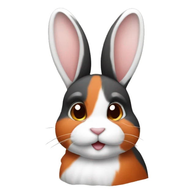 Dutch Rabbit with tricolor striped fur (orange, black and white)  sticker
