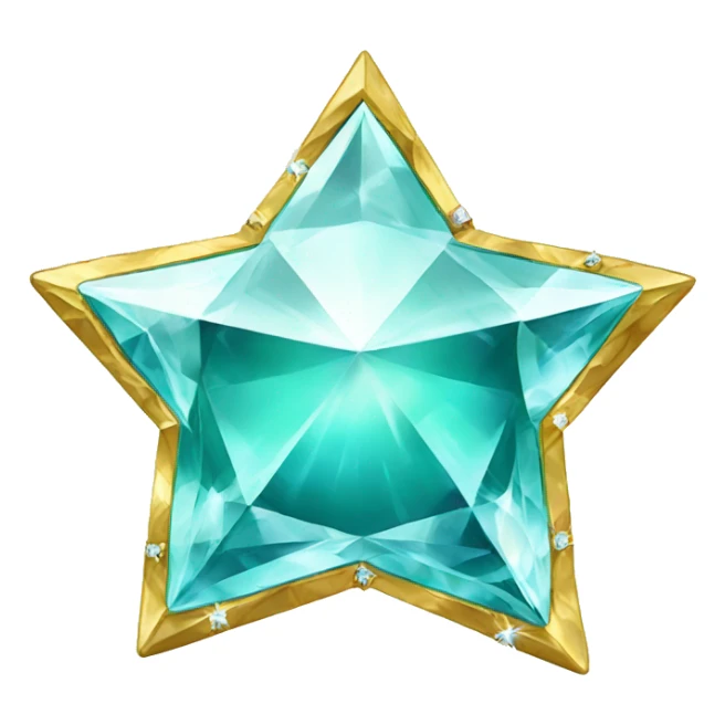 Diamond star with 5 corners and smarald color sticker