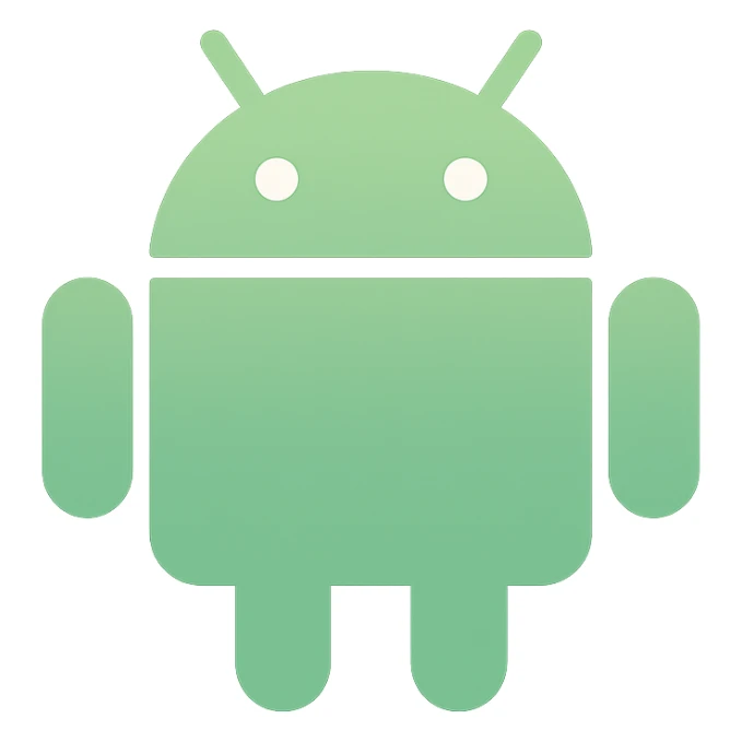minimalistic android with geometric shapes, clean lines, and subtle color gradients sticker