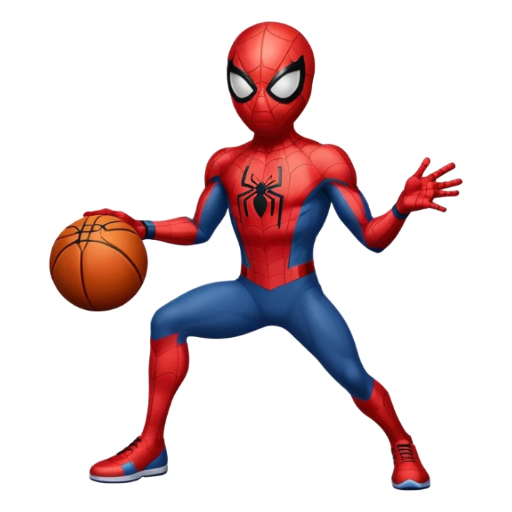 Spider-Man with the football and basketball sticker