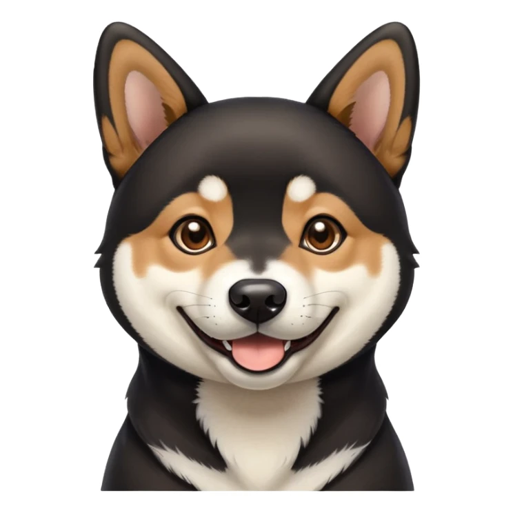 cute black Shiba Inu dog with happy expression sticker