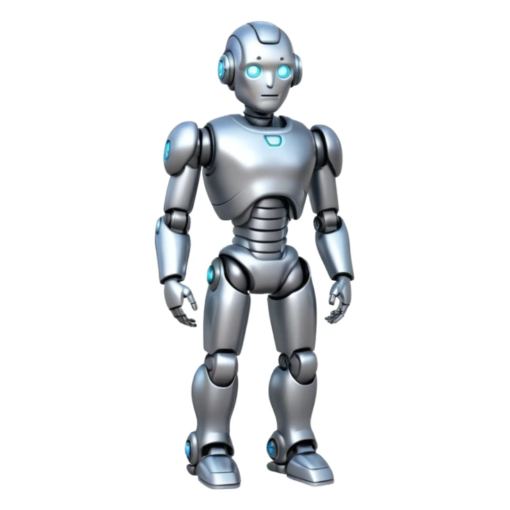 A fit male robot with a huge brain, full body sticker