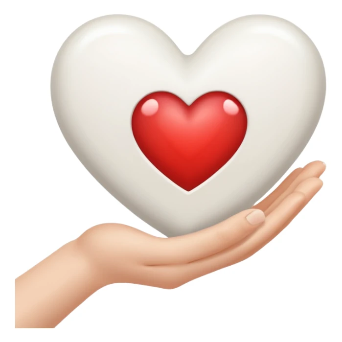 White autumn heart in a hand sticker