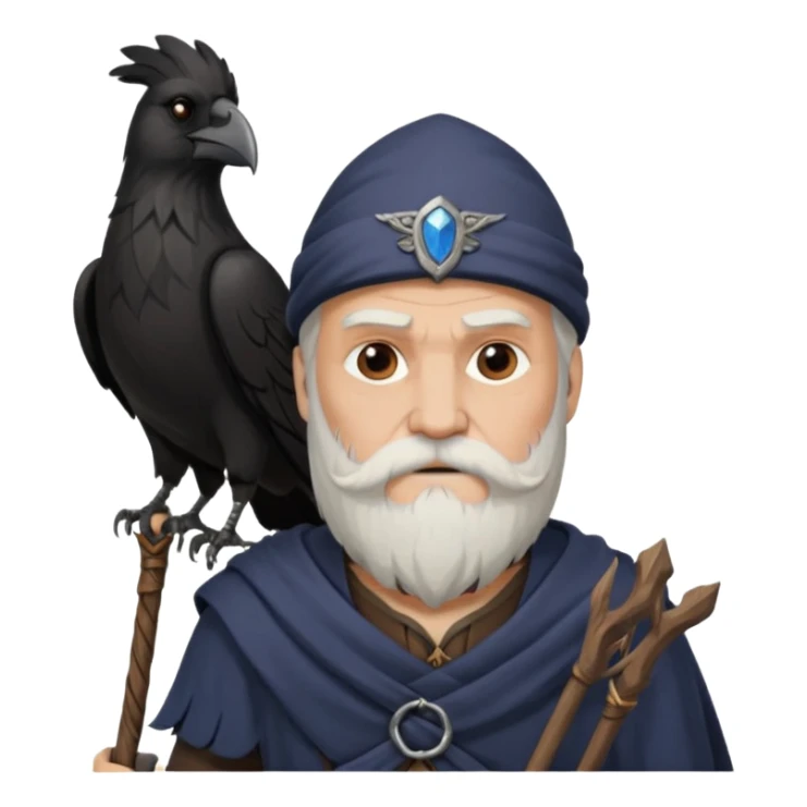 Odin – Long beard, staff, raven









 sticker