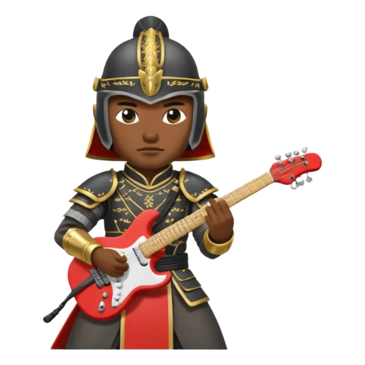 Very dangerous Thai samurai with amor typical Thai which plays e guitar and has a typical Thai helmet on.  sticker