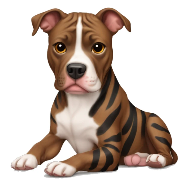 Dog pit bull brindle brown and  black stripes sticker