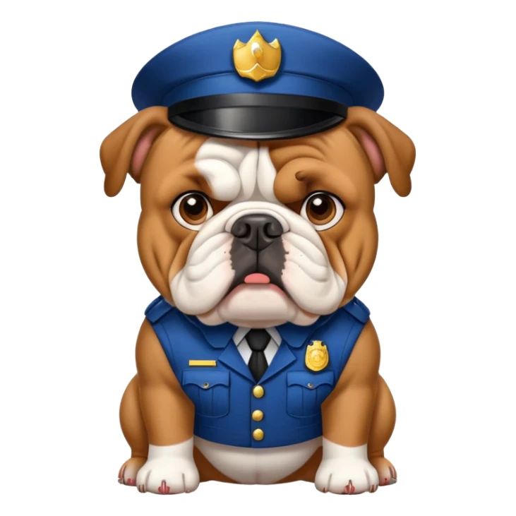 english bulldog as a security guard sticker