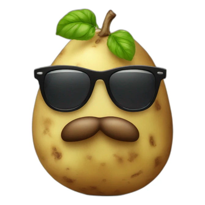 serious potato in black sunnies sticker