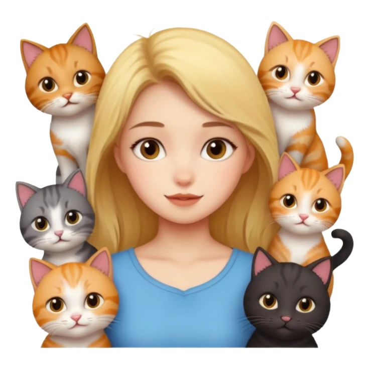 girl cute cats sticker