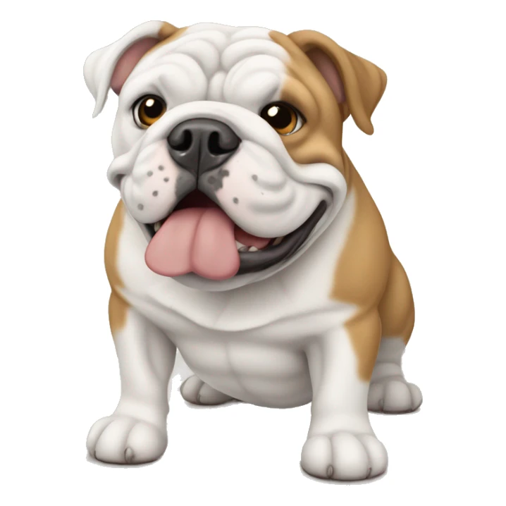 white and light brown english bulldog  sticker