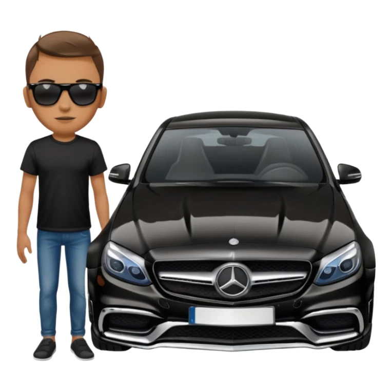 2014 mercedes c63 and person sticker