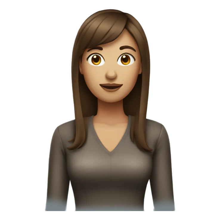 Brown hair woman with side part and bangs sticker