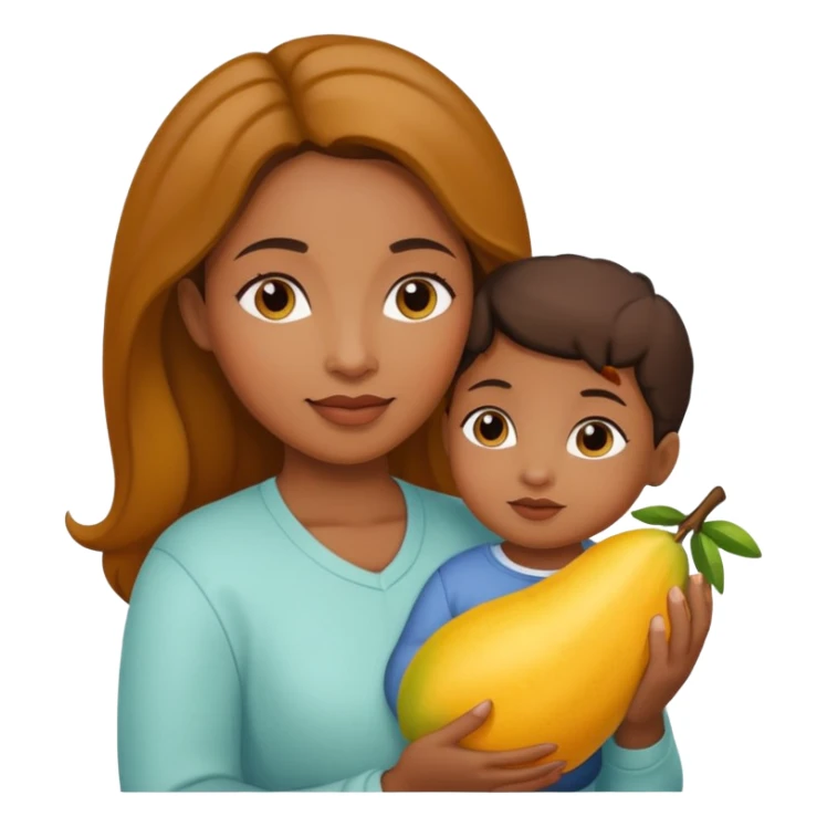 Mom and baby mango sticker