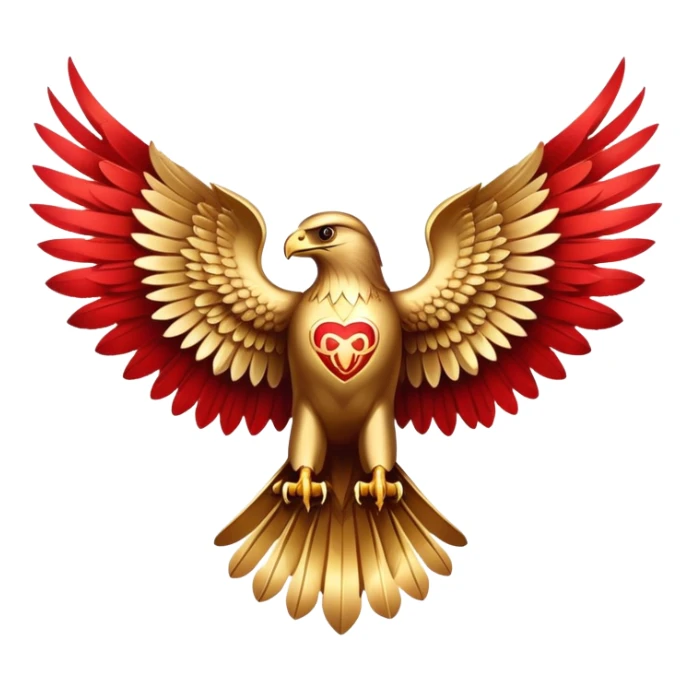 Golden hawk with spread wings, House Bellona symbol, Red Rising sticker