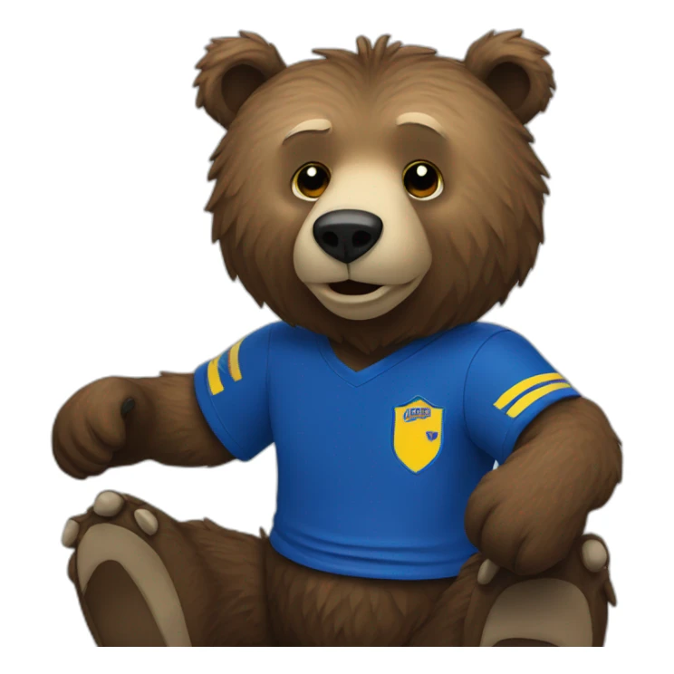 grizzly with Boca Juniors T-Shirt sticker