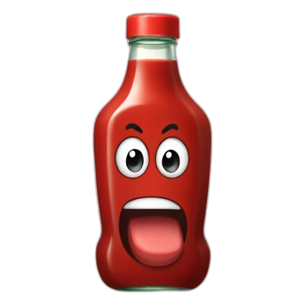 Angry bottle of ketchup sticker
