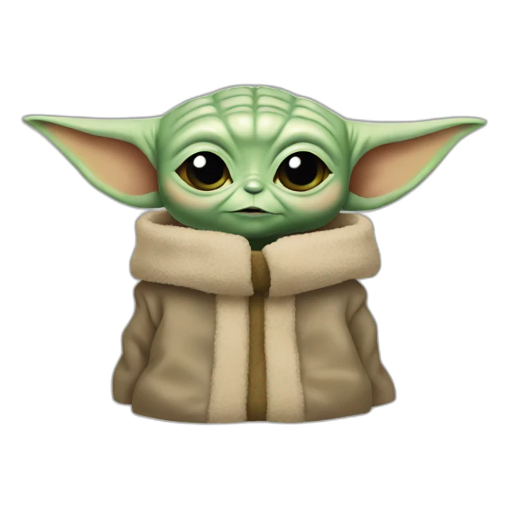 head of baby yoda sticker