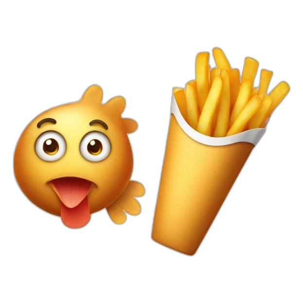 Chicken fry and French fries  sticker