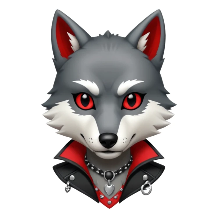 Anthropomorphic Anthro Furry punky gothic black white and red badass cool stylish handsome smexy Animal-furry-fursona sticker