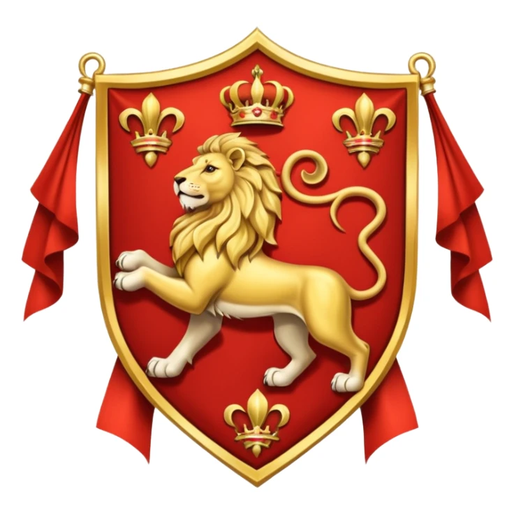 Majestic 4 leg Lion Medieval Banner heraldry flag sticker