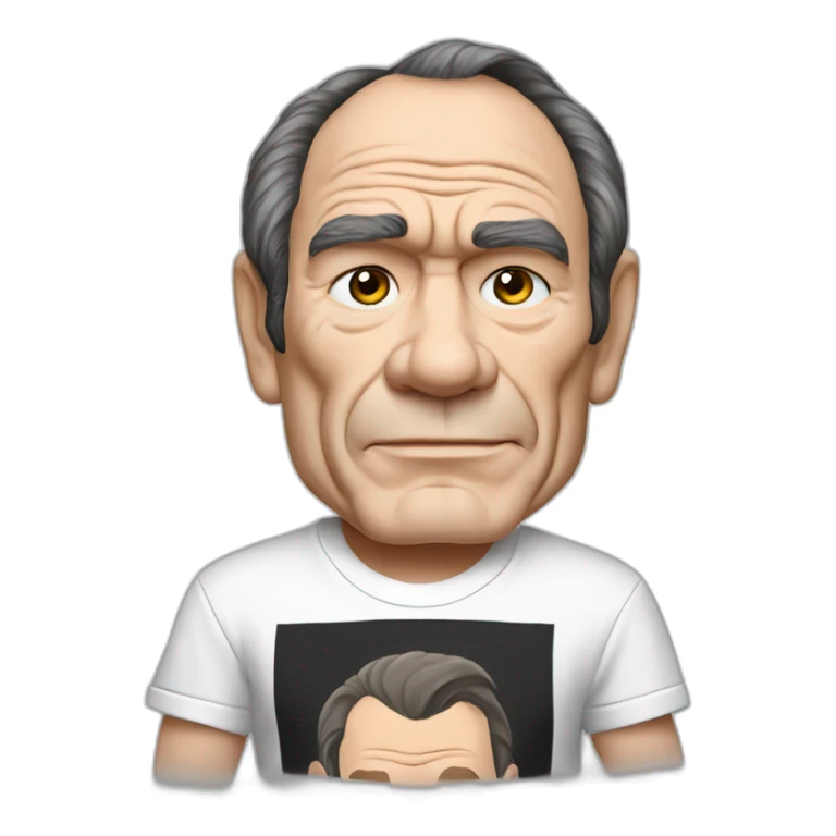 actor tommy lee jones cartoon wearing tee  sticker