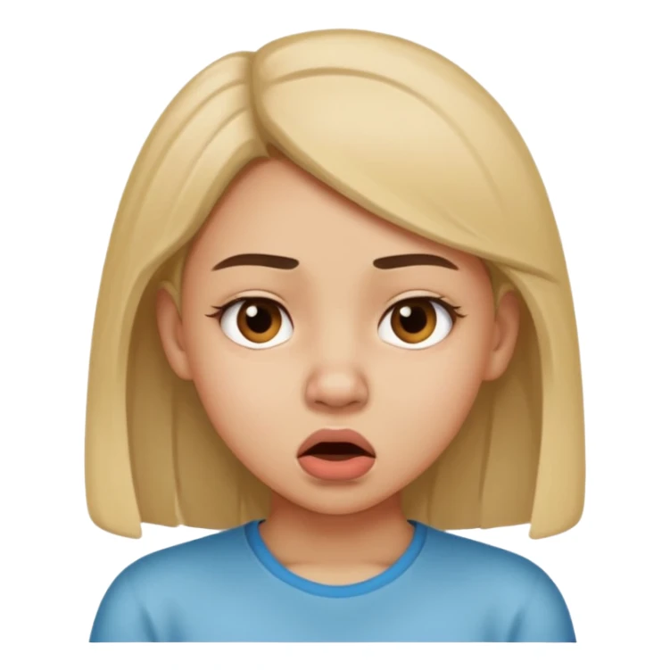Create an emoticon. It needs to be a girl's face. She is blocking her nose to avoid the bad smell. sticker