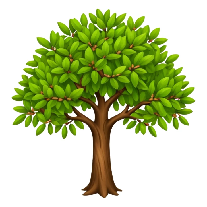 big almond tree with almost green leaves sticker