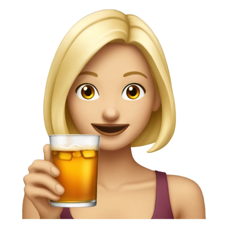 Blonde girl drinking amaretto sour sticker