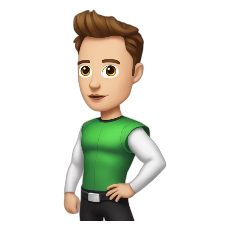 elon musk as a powerpuff girl sticker