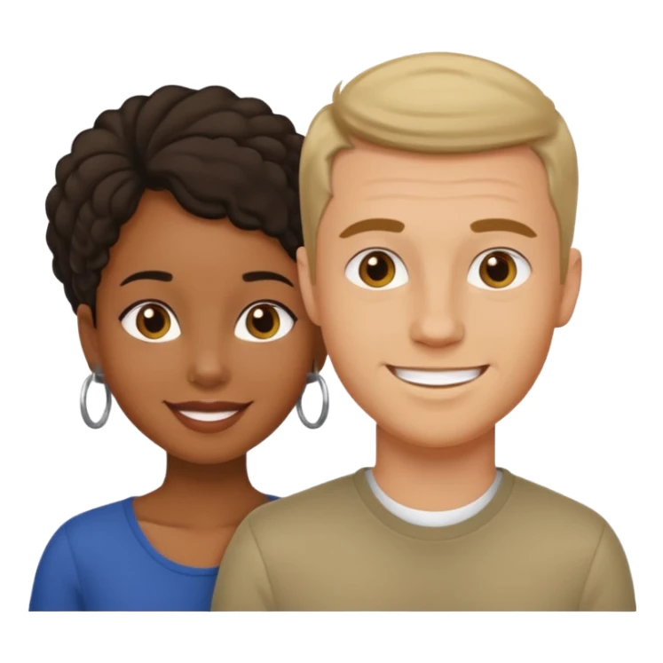 mixte couple black girl , white italian style man sticker