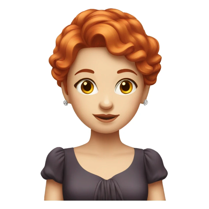 red hair girl in elegant dress sticker