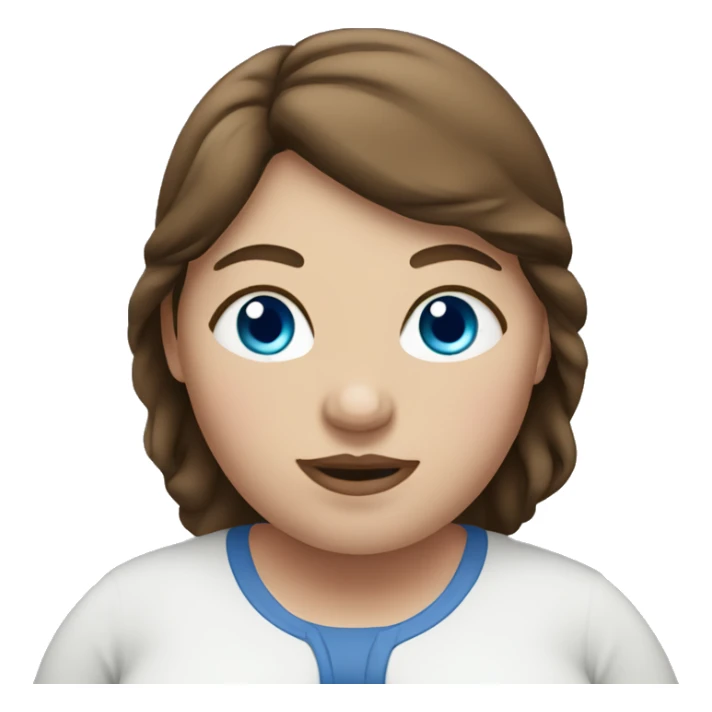 Fat woman with brown hair and blue eyes sticker