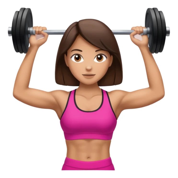 fitness pretty brunette woman lifting sticker