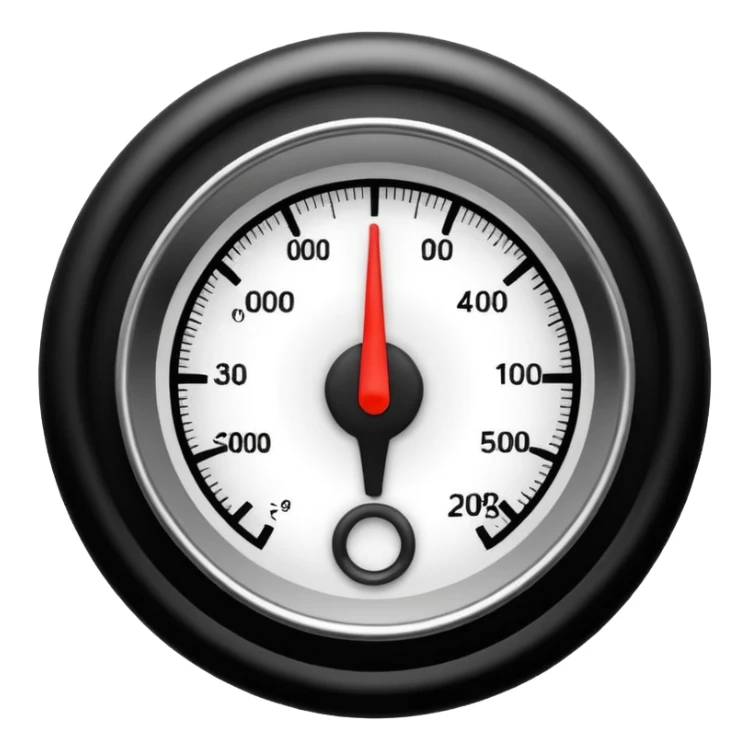 depth meter gauge, no numbers, bold pointer, easy to read, emoji style sticker