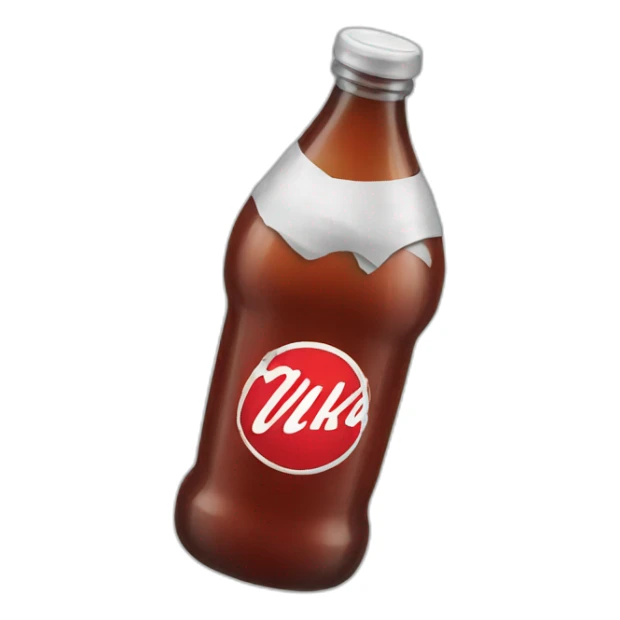 A bottle with 2 flap and read nuka cola sticker