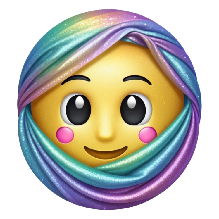 large sparkle emoji in the foreground with a roll of fabric visible behind it sticker