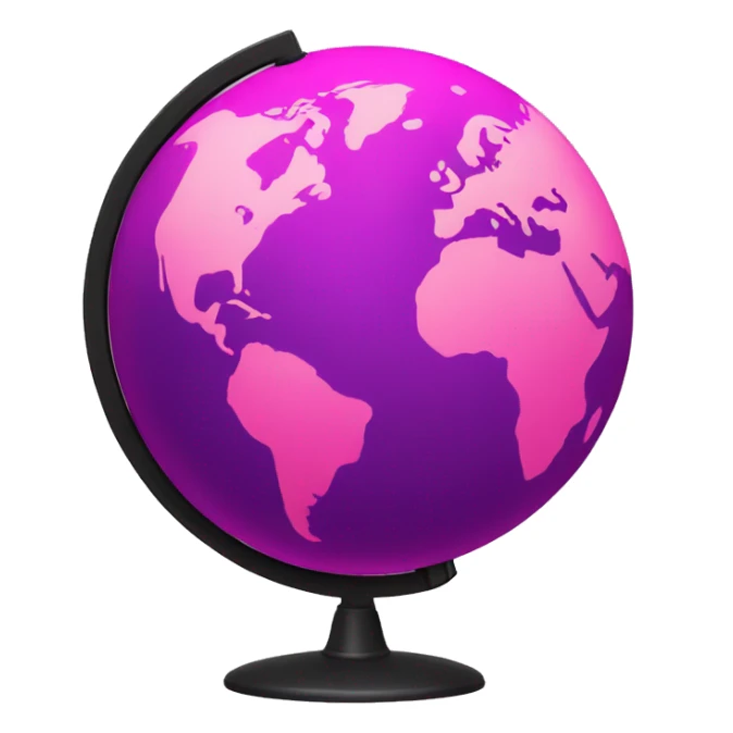 Hot pink globe sticker