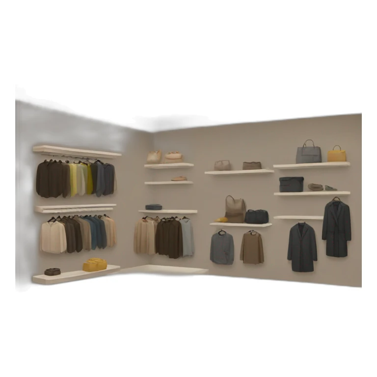 store with some clothes and bags in neutral dark non-bright colors sticker