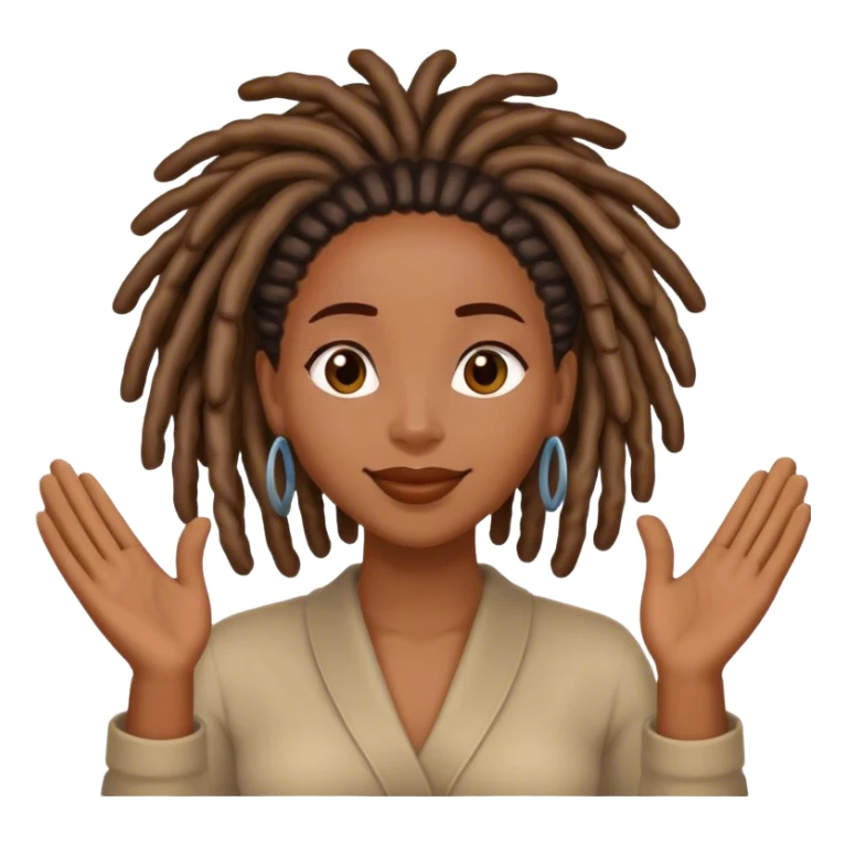 Black woman with locs applauding  sticker