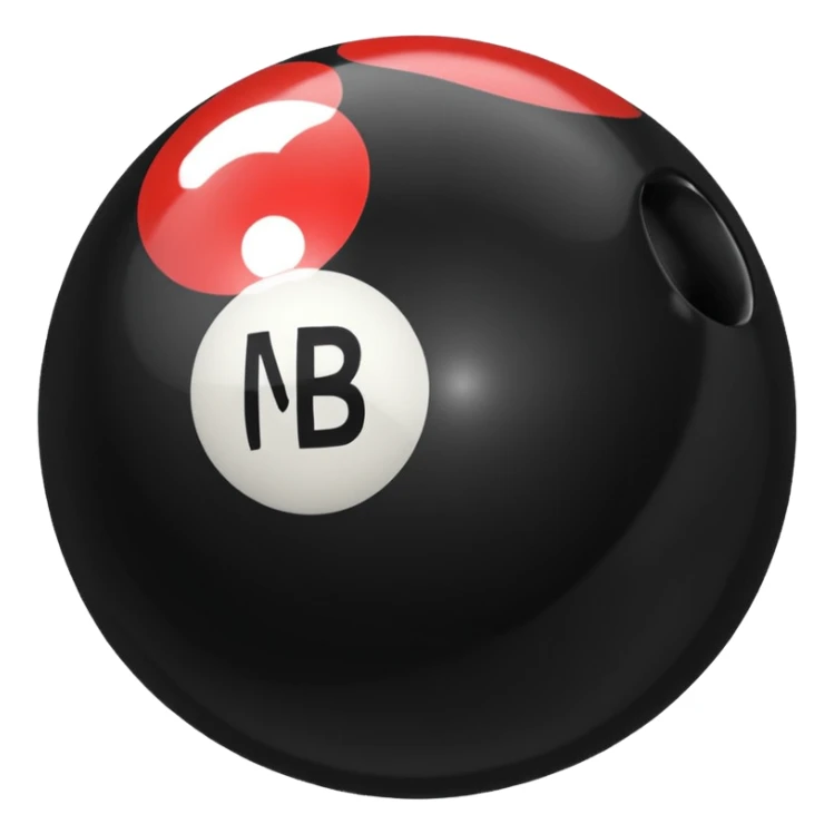 Black pull Ball with MB written on it. Nothing else no holes. sticker