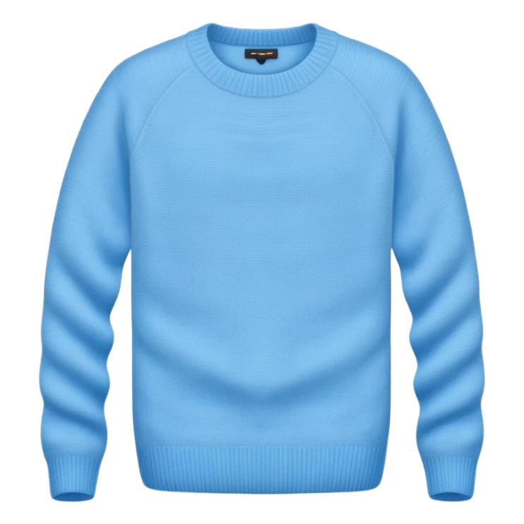 sky-blue sweater with light fabric folds and soft shading, casual style, Knitten. sticker