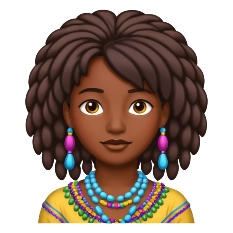 person with beads in hair and colorful styşe sticker