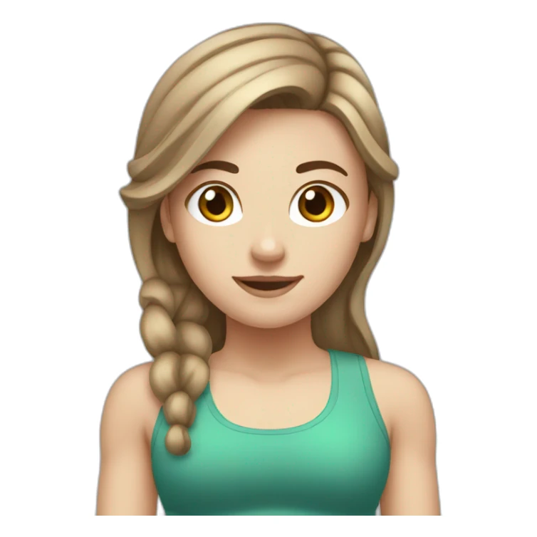 white girl with brown hair working out sticker