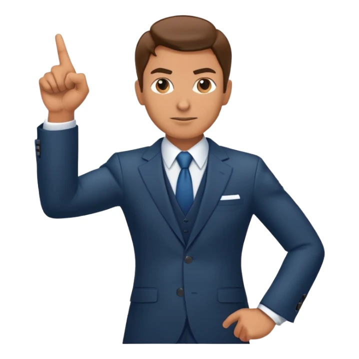 Confident business leader pointing forward with determination sticker