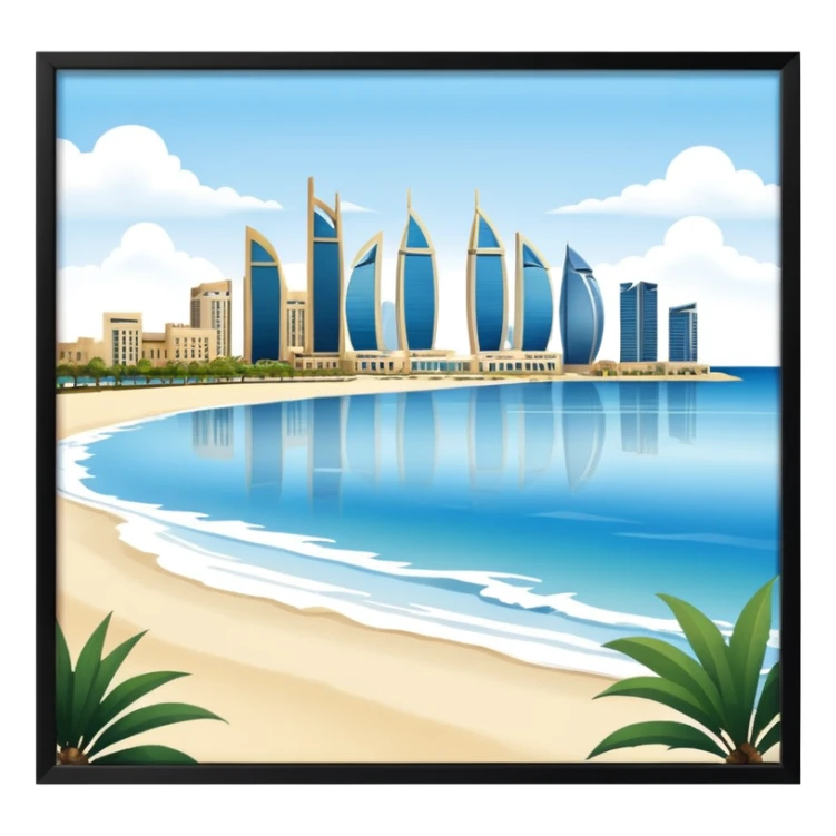 bahrain bay and four season in bahrain but from the beach/ocrean view sticker