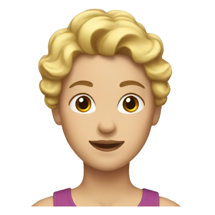 woman with short curly blonde hair running  sticker